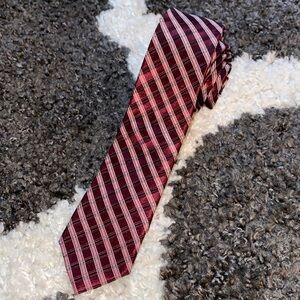 NWOT Red Plaid Striped Tie